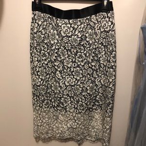 Express Black and White lace skirt